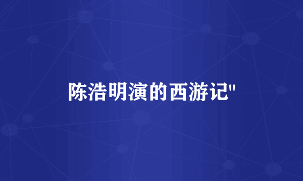 陈浩明演的西游记