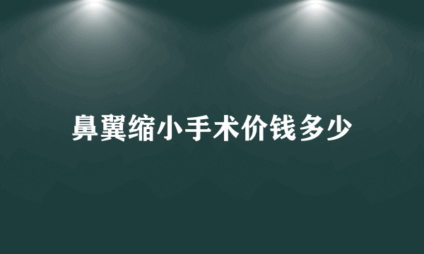 鼻翼缩小手术价钱多少