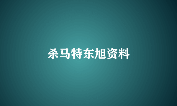 杀马特东旭资料