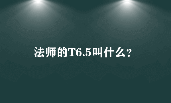 法师的T6.5叫什么？