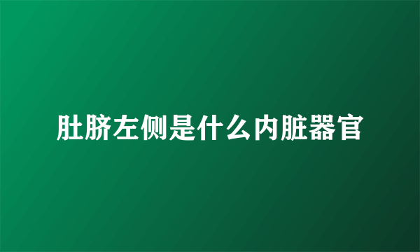 肚脐左侧是什么内脏器官