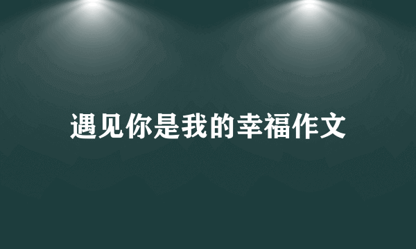 遇见你是我的幸福作文