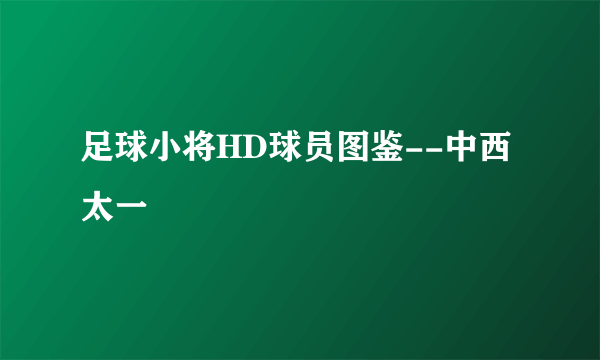 足球小将HD球员图鉴--中西太一
