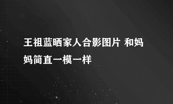 王祖蓝晒家人合影图片 和妈妈简直一模一样