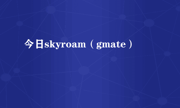 今日skyroam（gmate）